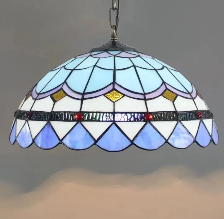 Vintage Stained Glass Led Hanging Tiffany Lamps