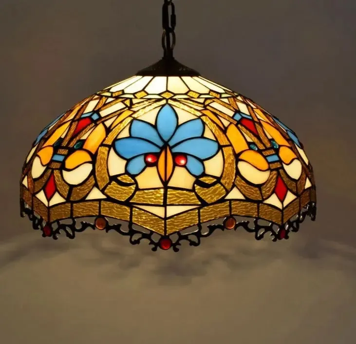 Vintage Stained Glass Led Hanging Tiffany Lamps