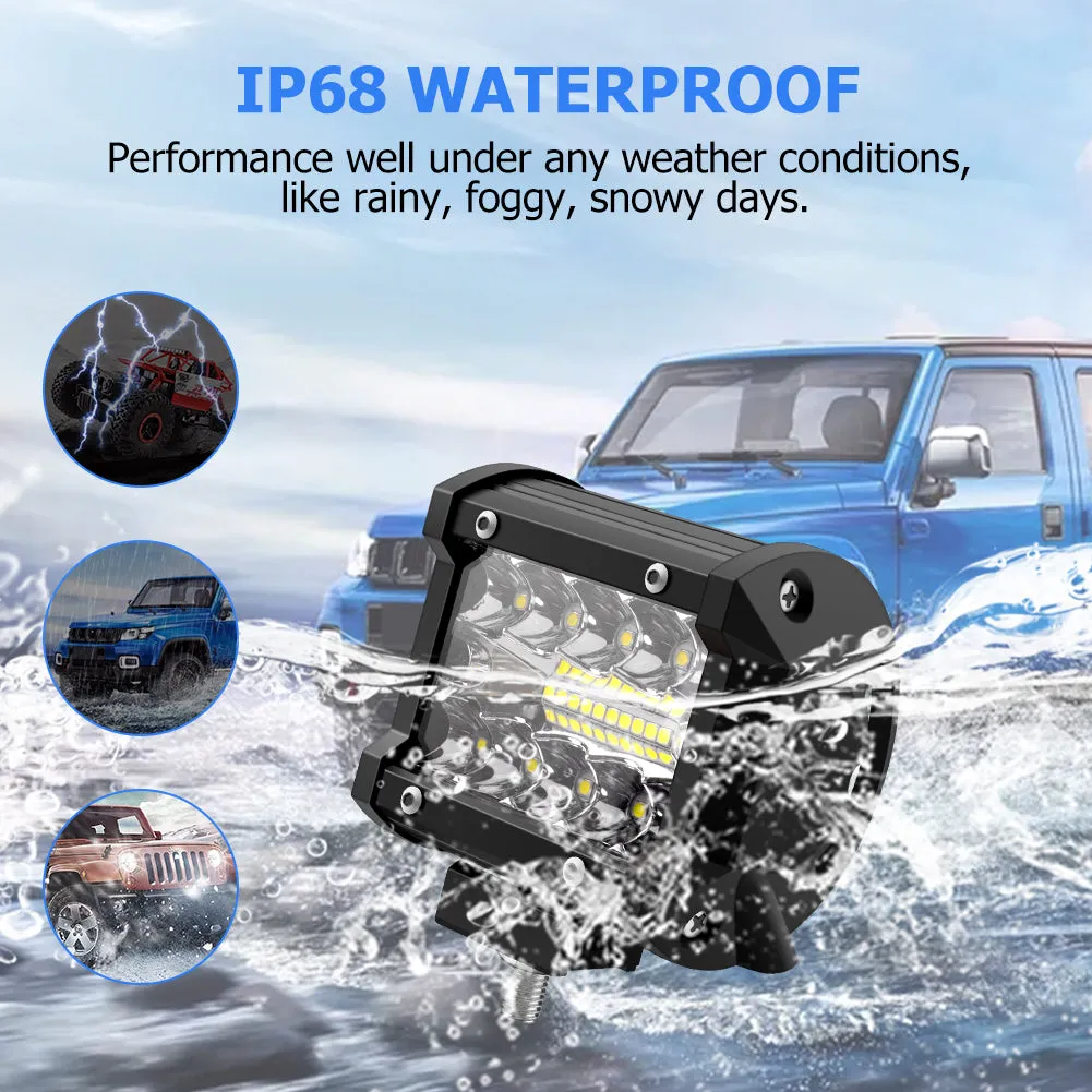 WinPower 4 Inch LED Pods, 120W 1200LM Flood Spot Combo Beam Pods Lights Off Road Light Bar Fog Lights Driving Work Light for Truck Pickup ATV UTV SUV Trailer Boat, White