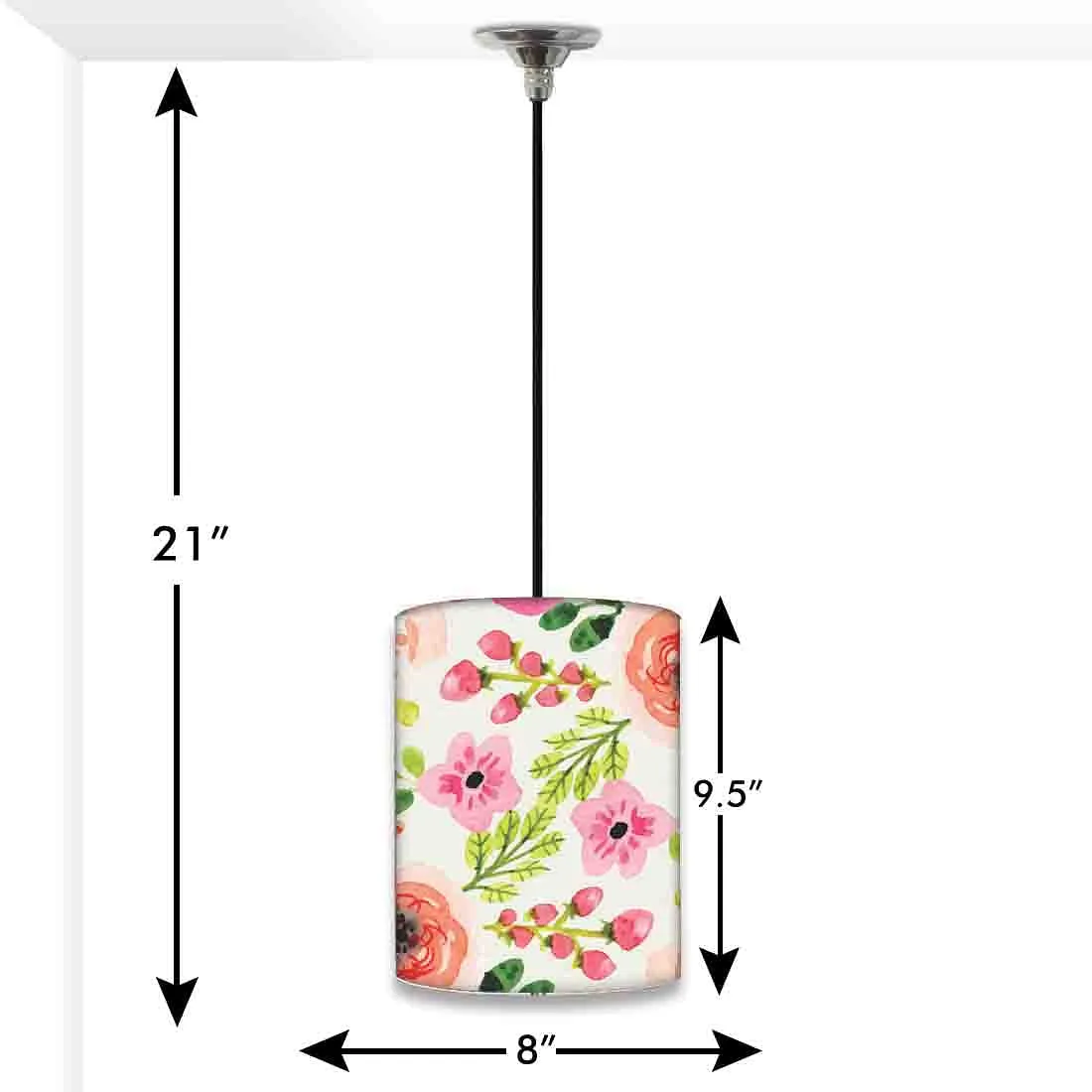 Wonderful Ceiling Hanging Pendant Lamp - Watercolor Flowers