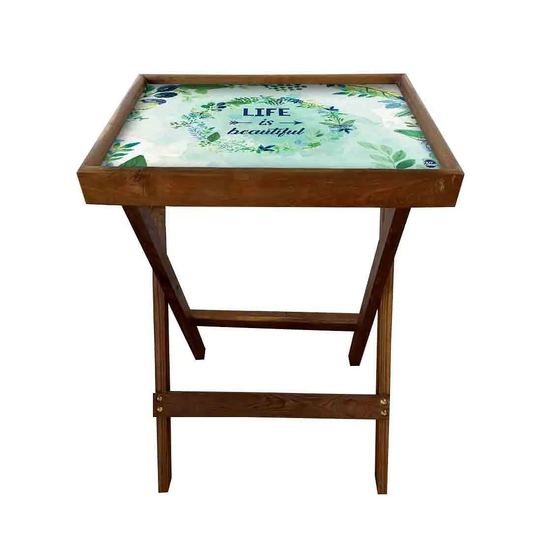 Wooden Patio Table Serving Side Tables for Living Room - Life is Beautiful