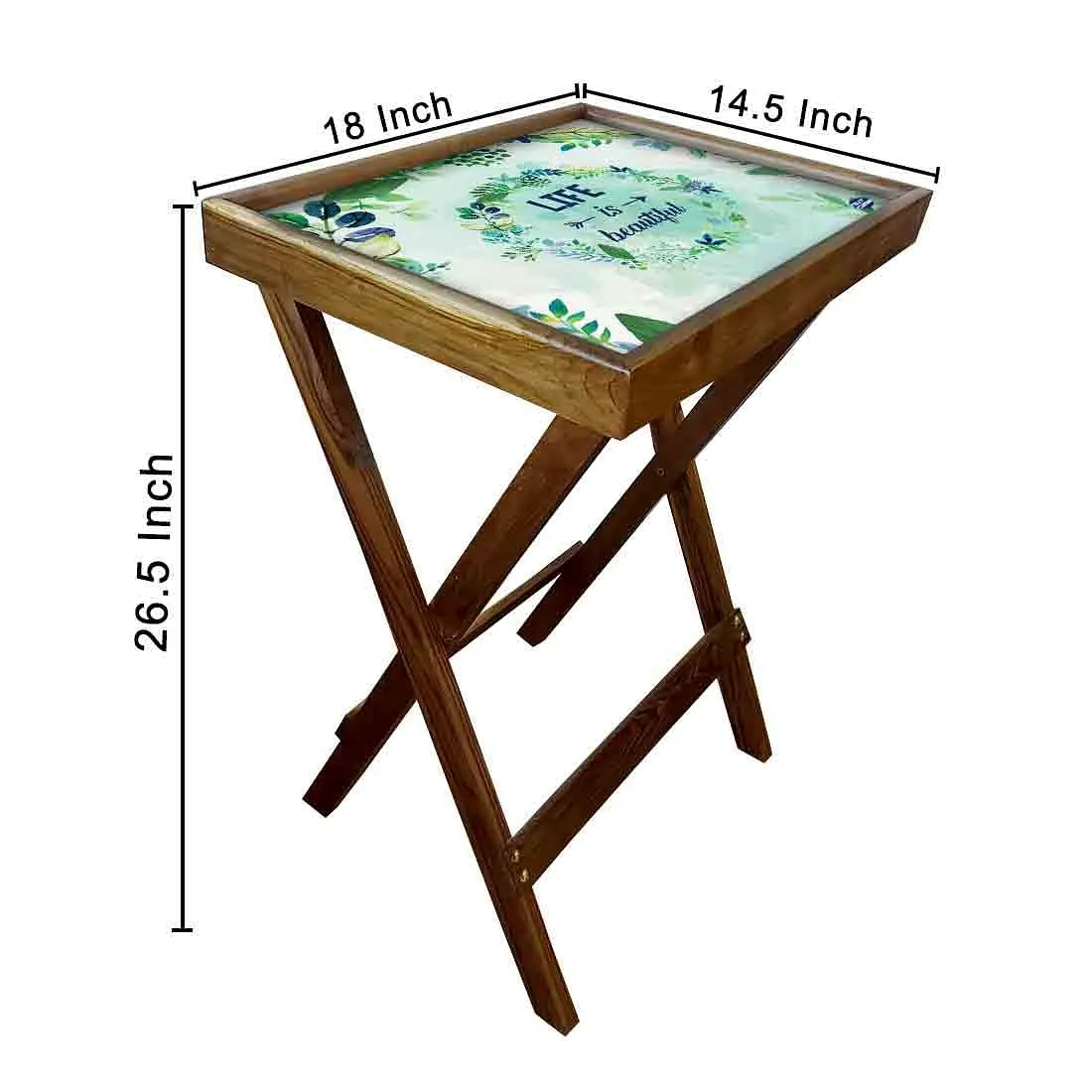 Wooden Patio Table Serving Side Tables for Living Room - Life is Beautiful