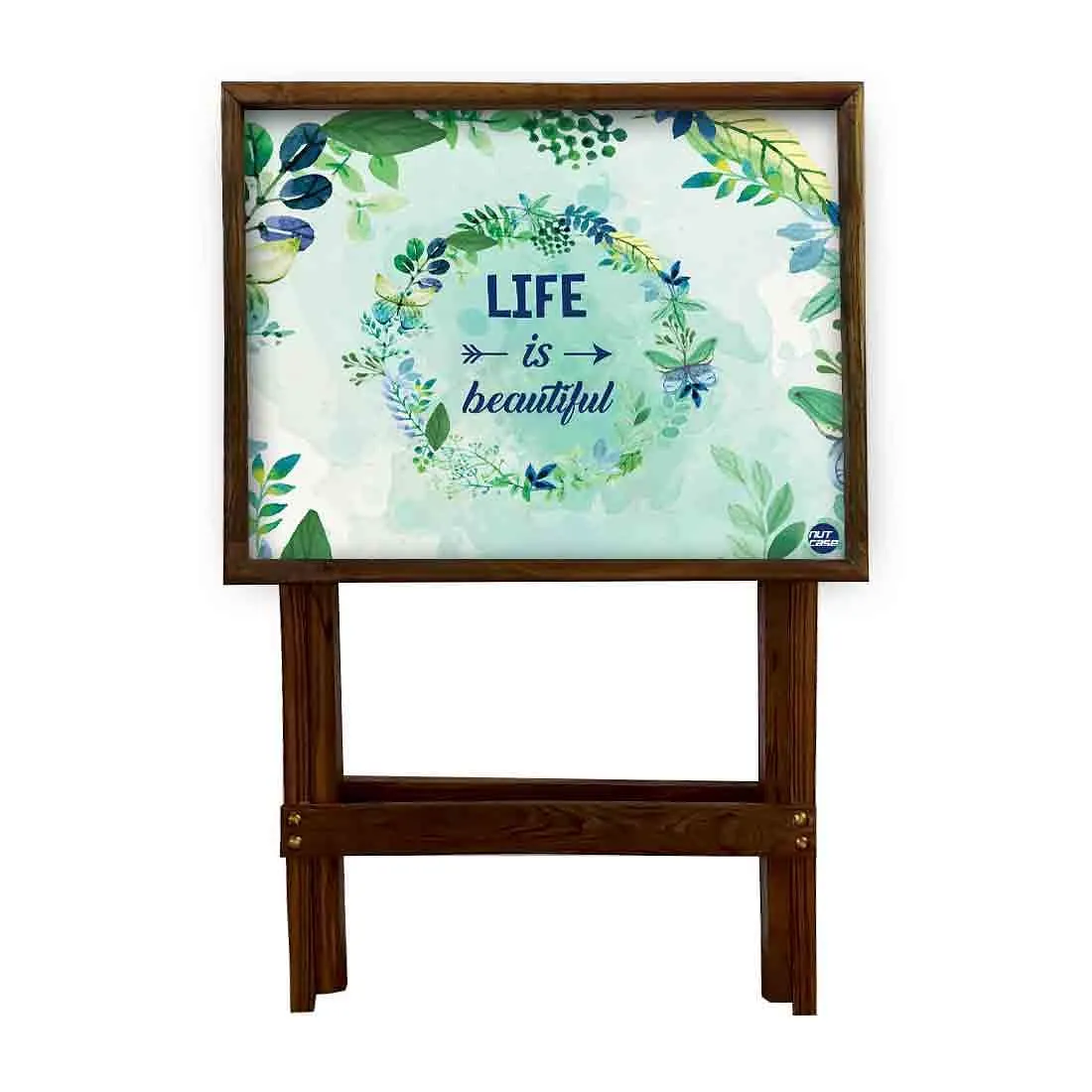 Wooden Patio Table Serving Side Tables for Living Room - Life is Beautiful